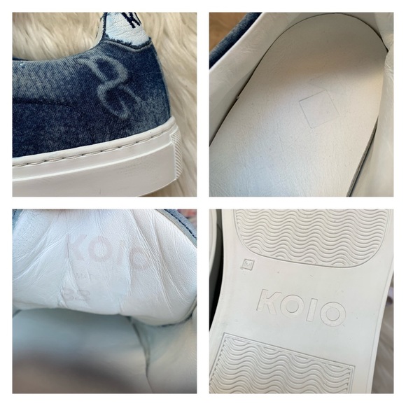 New! Rare Limited Edition KOIO Logo Acid Wash Infinity Denim Sneakers - Picture 13 of 13